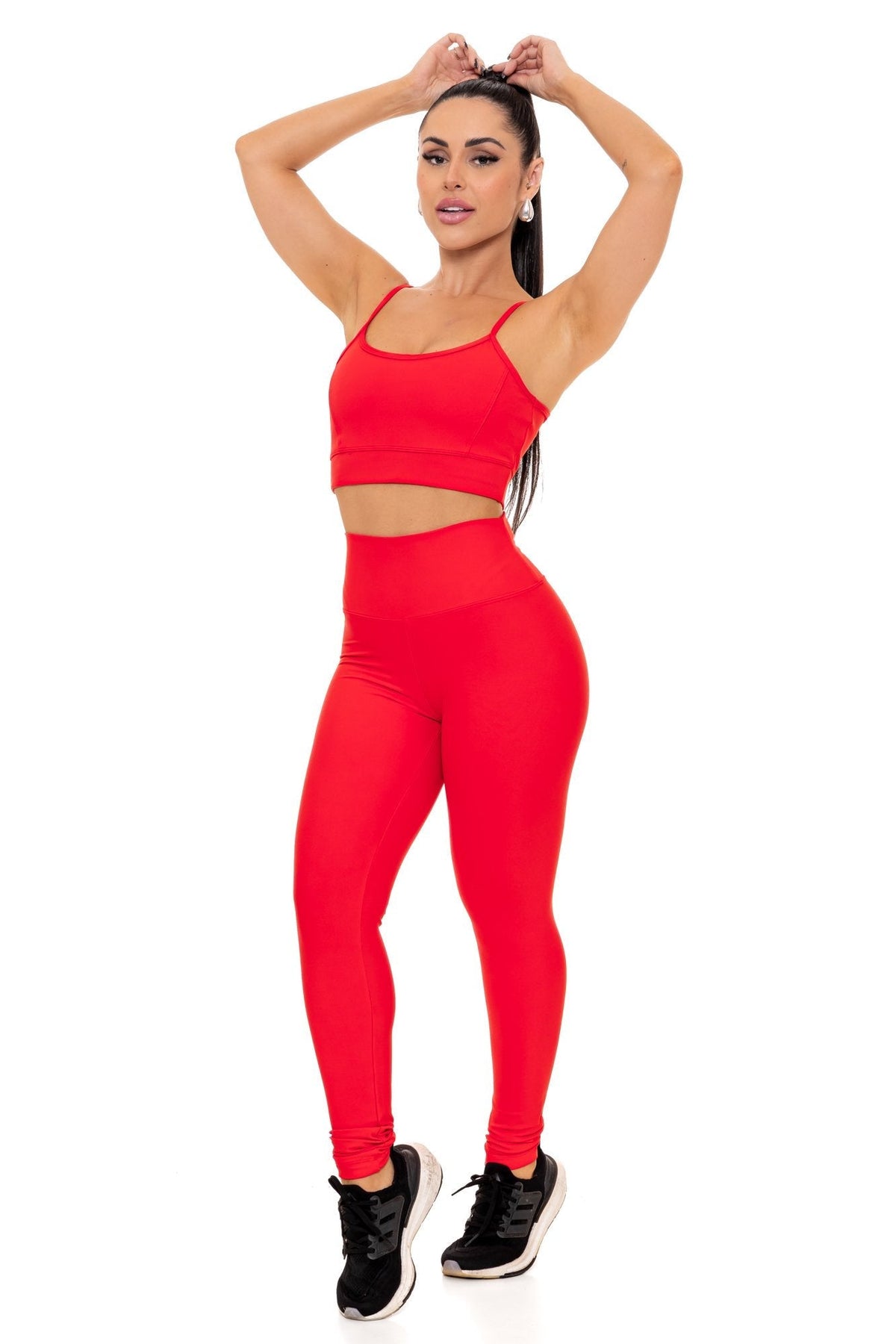 Conjunto Calça Legging Básica em Poliamida Vermelho