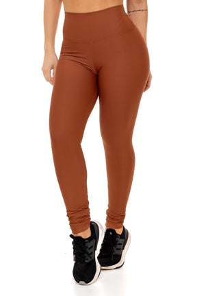 Conjunto Calça Legging Básica em Poliamida Marrom