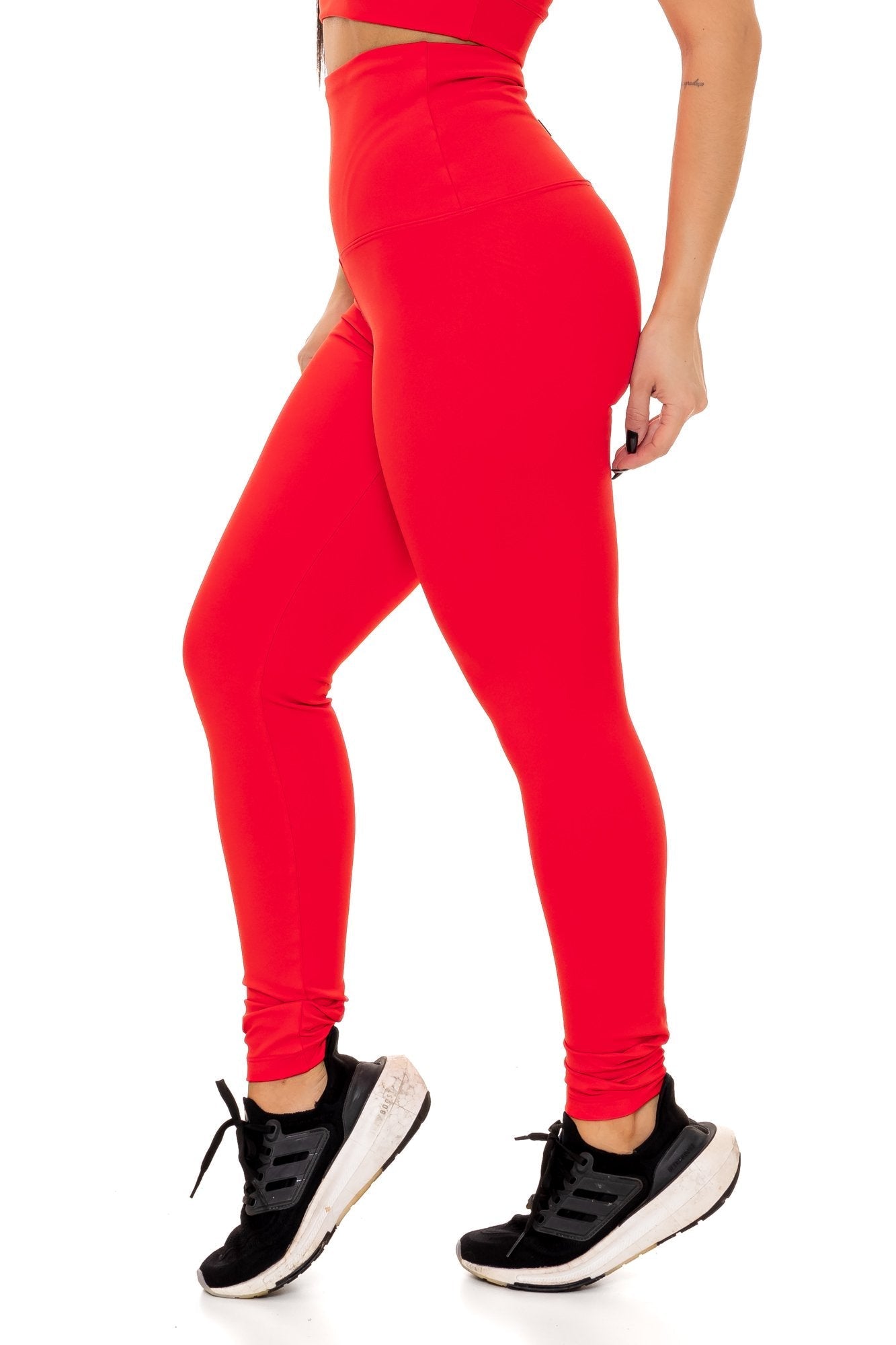 Conjunto Calça Legging Cintura Alta em Poliamida Vermelho